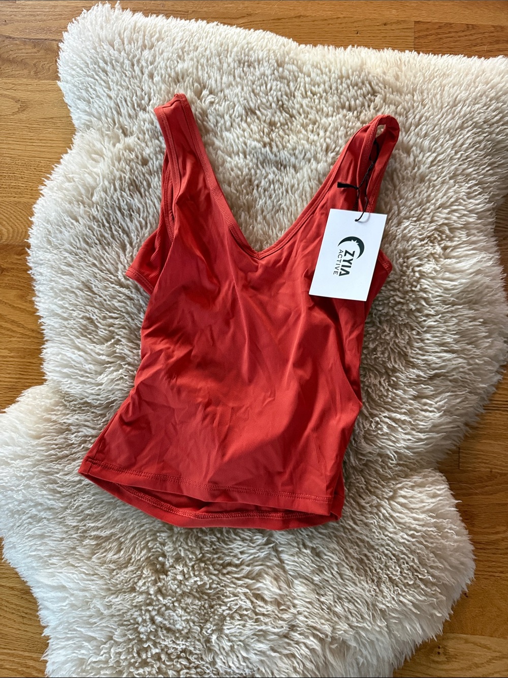 *NWT Zyia Active USA Coral-Red V-Neck Athletic Tank